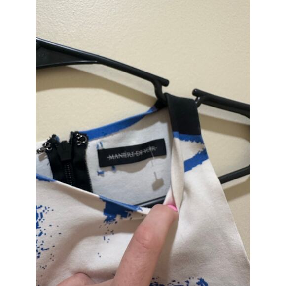 Maniere De Voir Body Print Set Sz 2 Top Sz 4 Bottoms Black Blue Nice Cond! - Picture 6 of 12